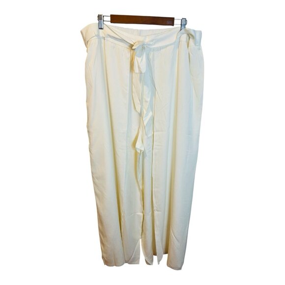 Terea Andrea Pitter Shay Wide Leg Layered Tie Pants 2X Ivory Resort Flowy NWT - Picture 3 of 12